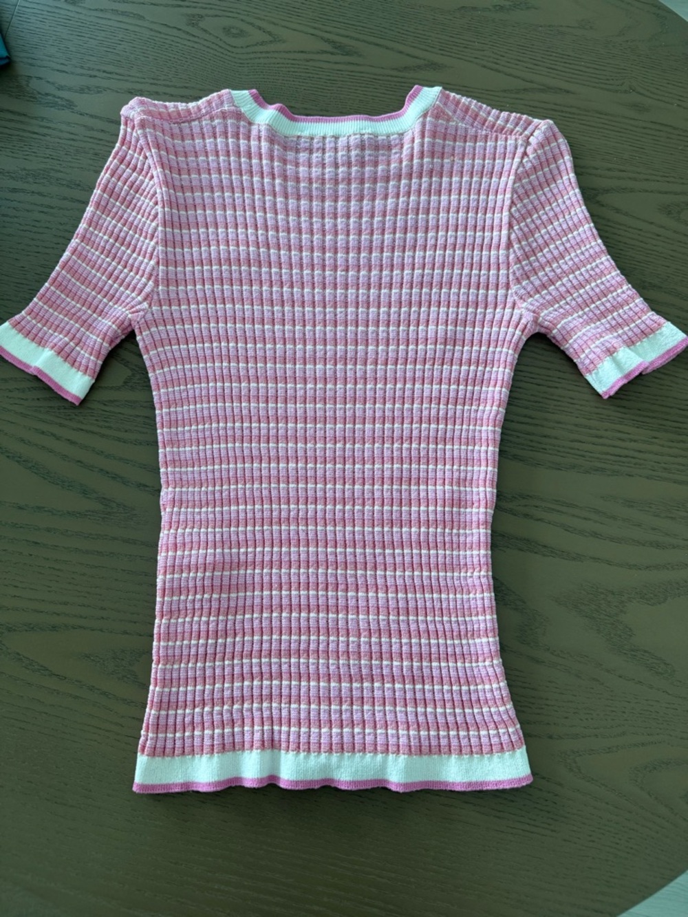 Maje Pink short sleeve knit shirt - Picture 3 of 4